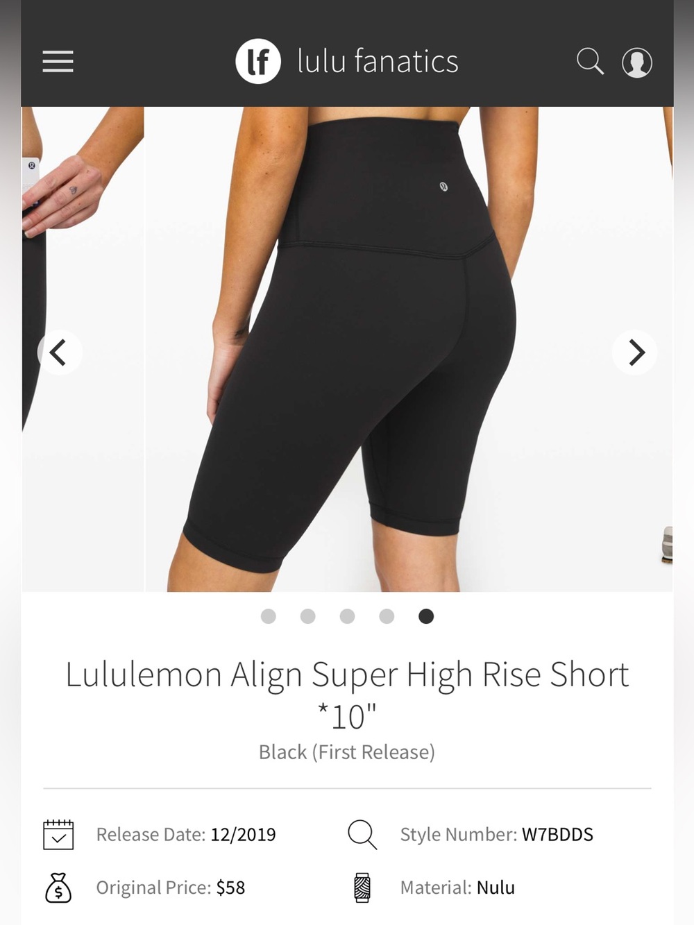 Lululemon Align Super High Rise Short 10”